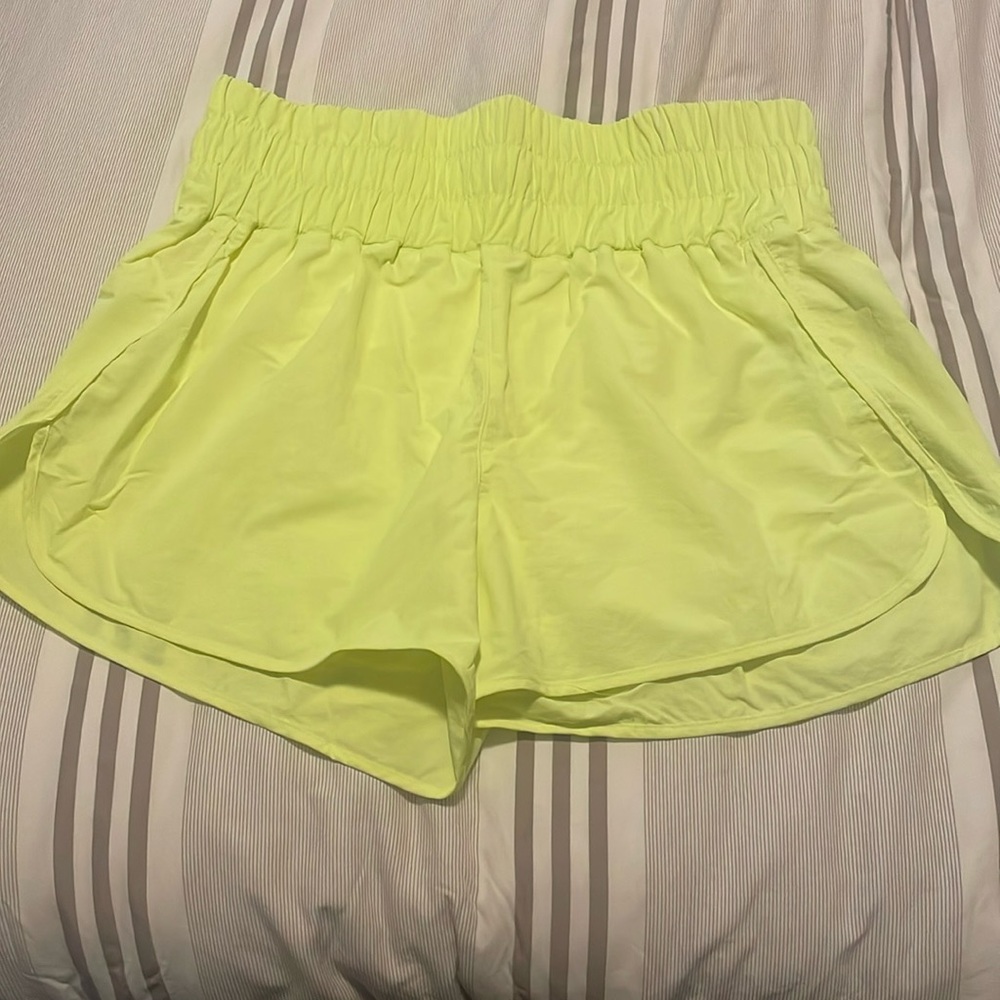 XL ZENANA NEON YELLOW ATHLETIC RUNNING SHORTS